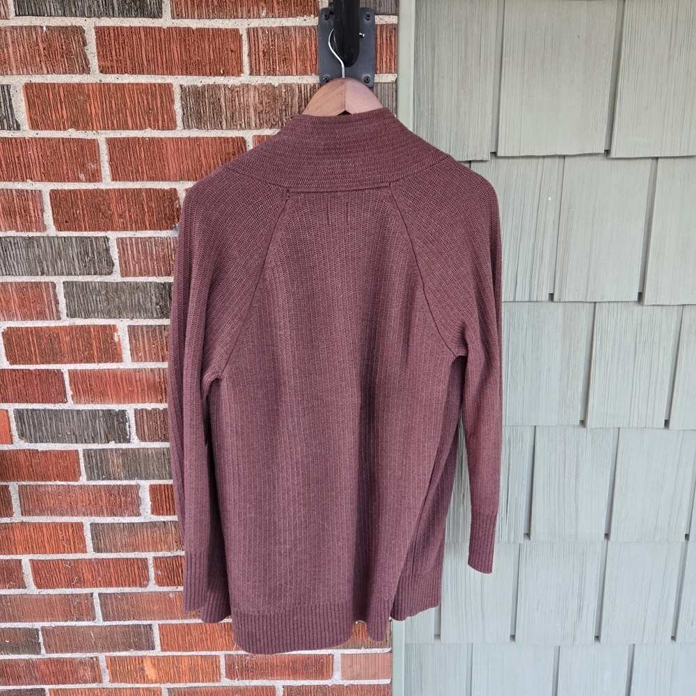 GAP Women's Long Open Cardigan in Rich Rust Brick Colour Size Med - Picture 6 of 6